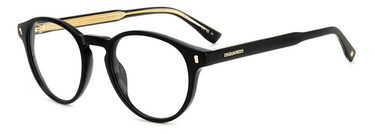 Men Premium Dsquared2 Eyeglasses: D2 0080 - Black - SpecSMART Eye Clinic (Diagonal View)